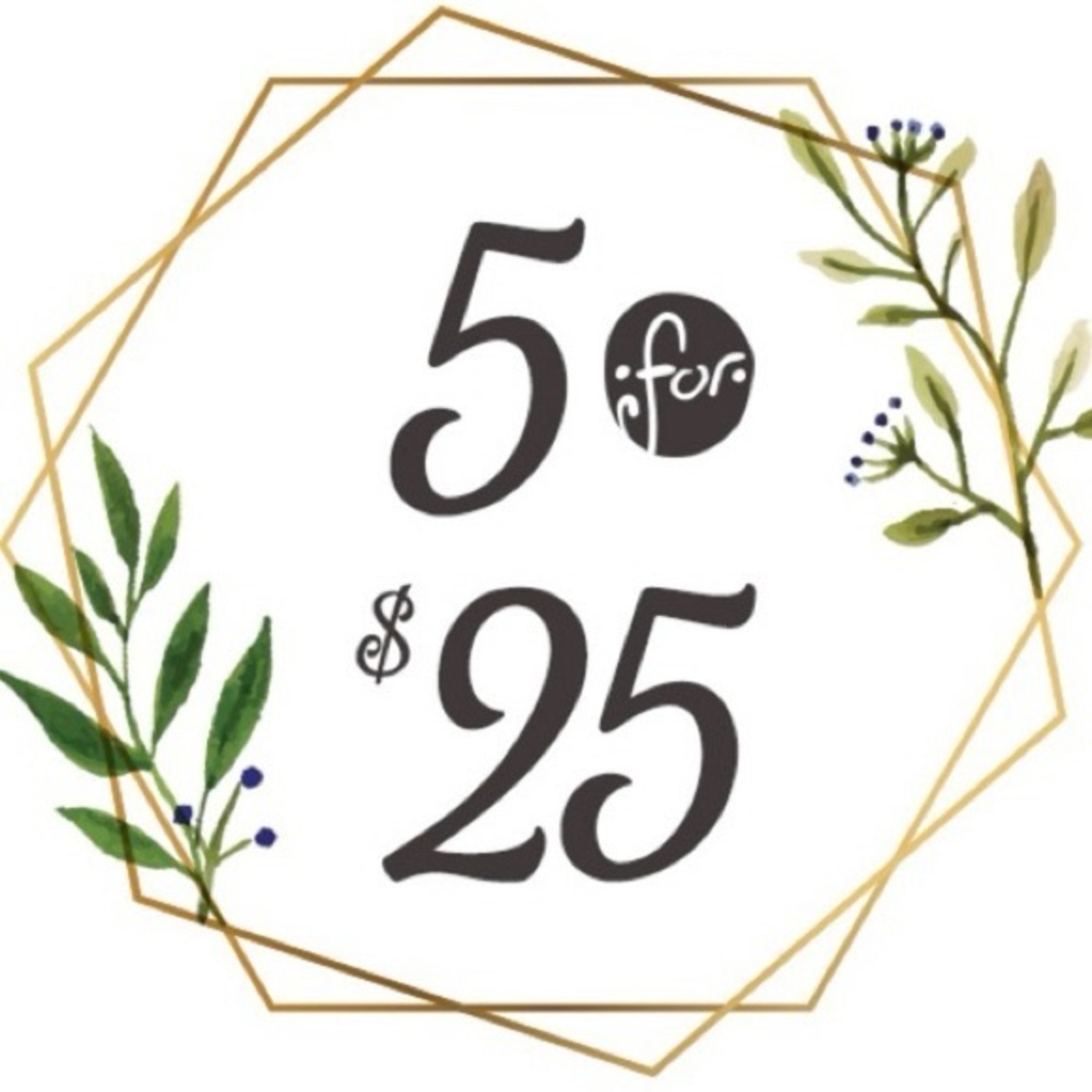 5 for $25 Sale Today Only!!